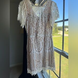Lulus Pearson white short sleeve dress
